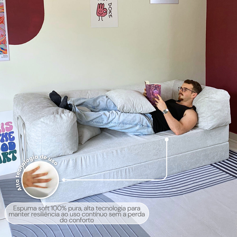 Sofá Cama 2 lugares - Modelo Mood Bouclê - Nular - ÚLTIMAS UNIDADES